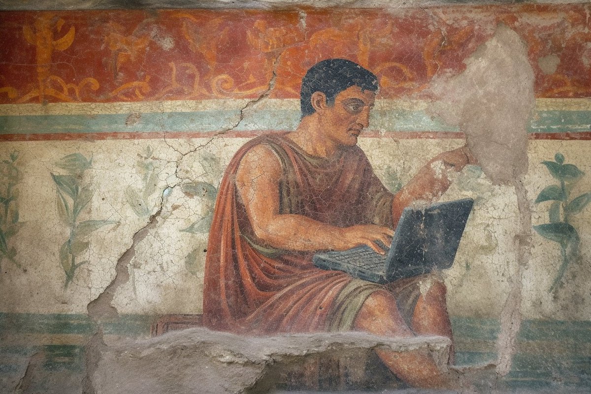 CaseyCGlick's tweet photo. @NErbSatullo @BretDevereaux @ForeignPolicy I think one problem is that painted versions we see look ugly! I know the paint is reconstructed based on paint residues, but that captures base layers and not any shading.

I doubt the Romans made intricate sculptures only to give them lousy paint jobs. Look at the frescoes! https://t.co/9ytdKHPDV3