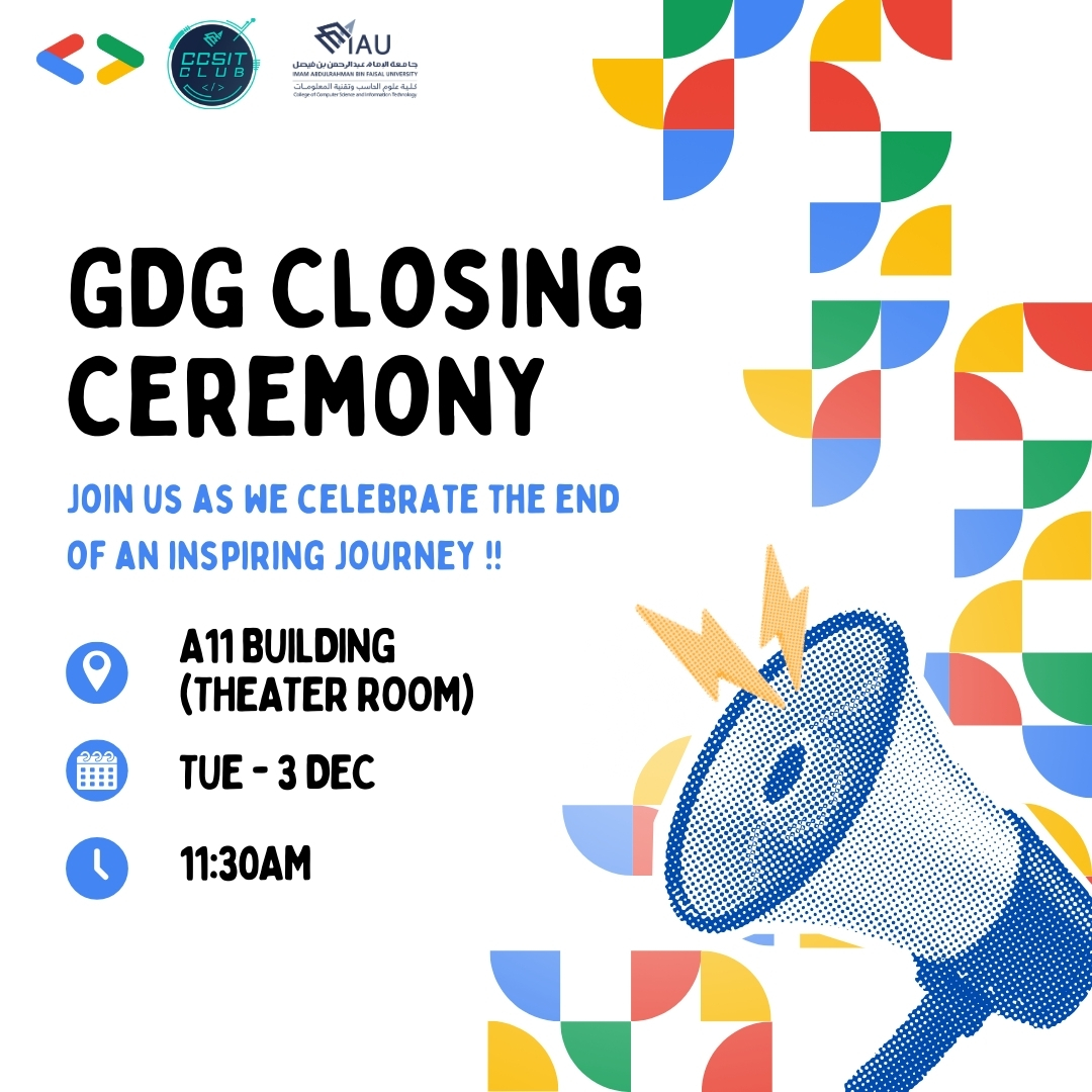 GDG_IAU's tweet photo. 📢 Join Us for the End-of-Term Closing Ceremony! 🎉
We’re excited to invite you to the end-of-term closing event of the Google Developer Group!
📍 Location: Building A11
⏰ Time: 11:45 AM

Don’t miss this special celebration marking the end of the term. 🚀✨ https://t.co/PBXY84rwrI