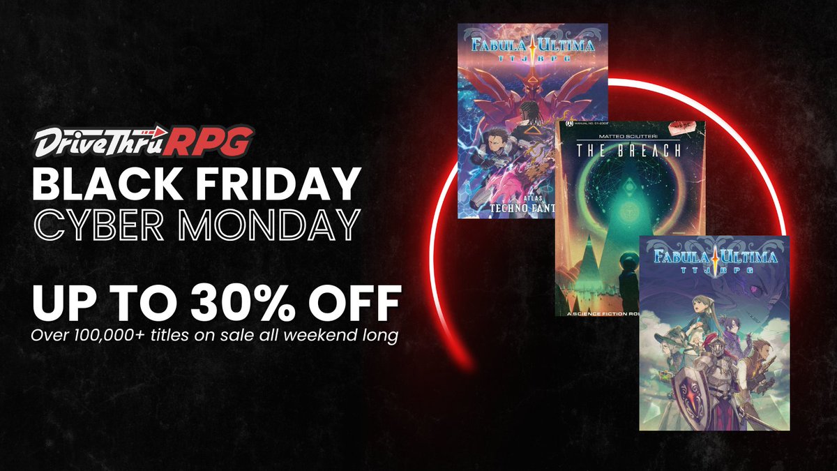 DriveThruRPG (@drivethrurpg) on Twitter photo Save 30% on Fabula Ultima, The Breach, and more from <a href="/NeedGamesRPG/">NEED GAMES!</a>
Get 'em here: tinyurl.com/3f8nbt39
#ttrpgs #tabletopgames Save 30% on Fabula Ultima, The Breach, and more from <a href="/NeedGamesRPG/">NEED GAMES!</a>
Get 'em here: tinyurl.com/3f8nbt39
#ttrpgs #tabletopgames
