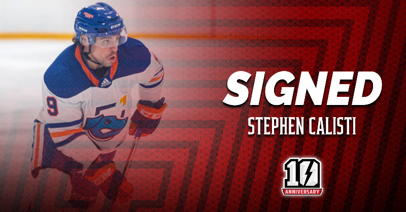 ECHLThunder's tweet photo. NEWS: We've inked defenseman Stephen Calisti to a standard player contract! 

Welcome to Adirondack ⚡️