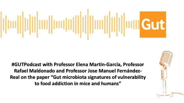 #GUTPodcast with Professor Elena Martín-García, Professor Rafael Maldonado and Professor Jose Manuel Fernández-Real on the paper by <a href="/S_Samulenaite/">Solveiga Samulenaite</a> et al entitled

"Gut microbiota signatures of vulnerability to food addiction in mice and humans" via

▶️ Apple: