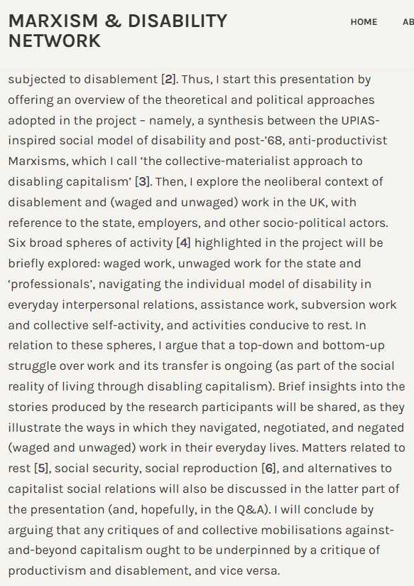 MarxDisability's tweet photo. This coming Tuesday (3rd Dec) 6:30-8:00pm GMT!
'The Politics of Disablement and Precarious Work in Contemporary UK'
Ioana Cerasella Chis will give an overview of her recently completed doctoral research project
The abstract can be found here: https://t.co/3VhYLEXBC4 #Marxism https://t.co/5sYXKhUM79