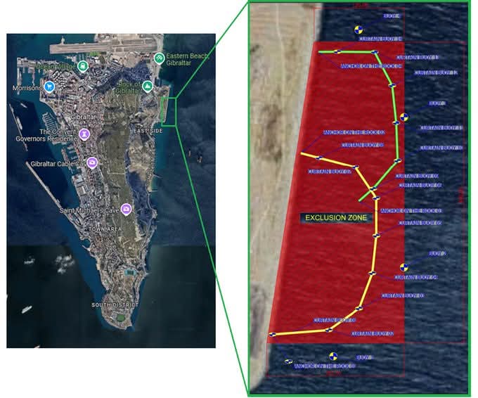 ®️EL REINO UNIDO, COMO EN 1910, HA LEVANTADO UNA VERJA EN EL MAR, OCUPANDO ESPACIO SOBERANO ESPAÑOL.

Gibraltar va a materializar la ocupación de un espacio de soberanía española, plantando una línea de boyas que va a delimitar una zona de exclusión gibraltareña en aguas