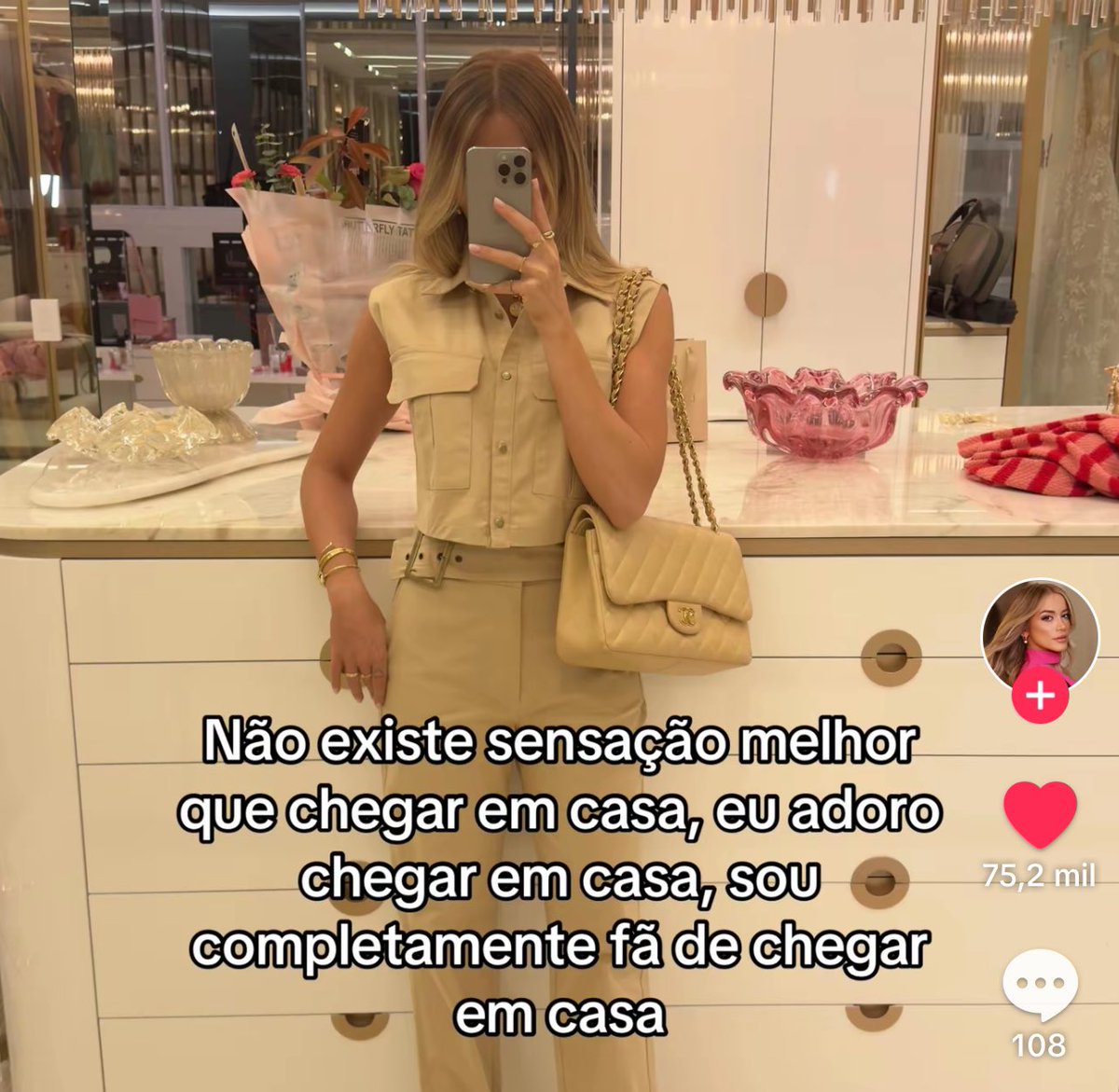eu sou a maior fã de chegar em casa