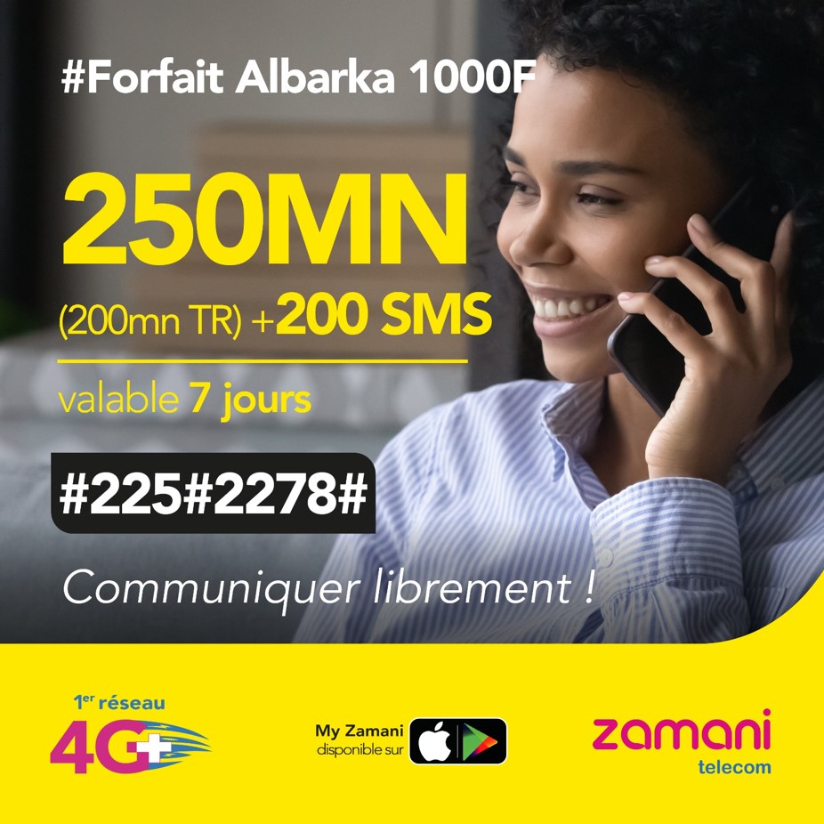 ZamaniTelecom's tweet photo. Le bonheur que ça fait de découvrir les forfaits Albarka et de communiquer librement !
Composez le #225#2278#
#Zamanitelecom #Albarka https://t.co/VGtdIoRYMs
