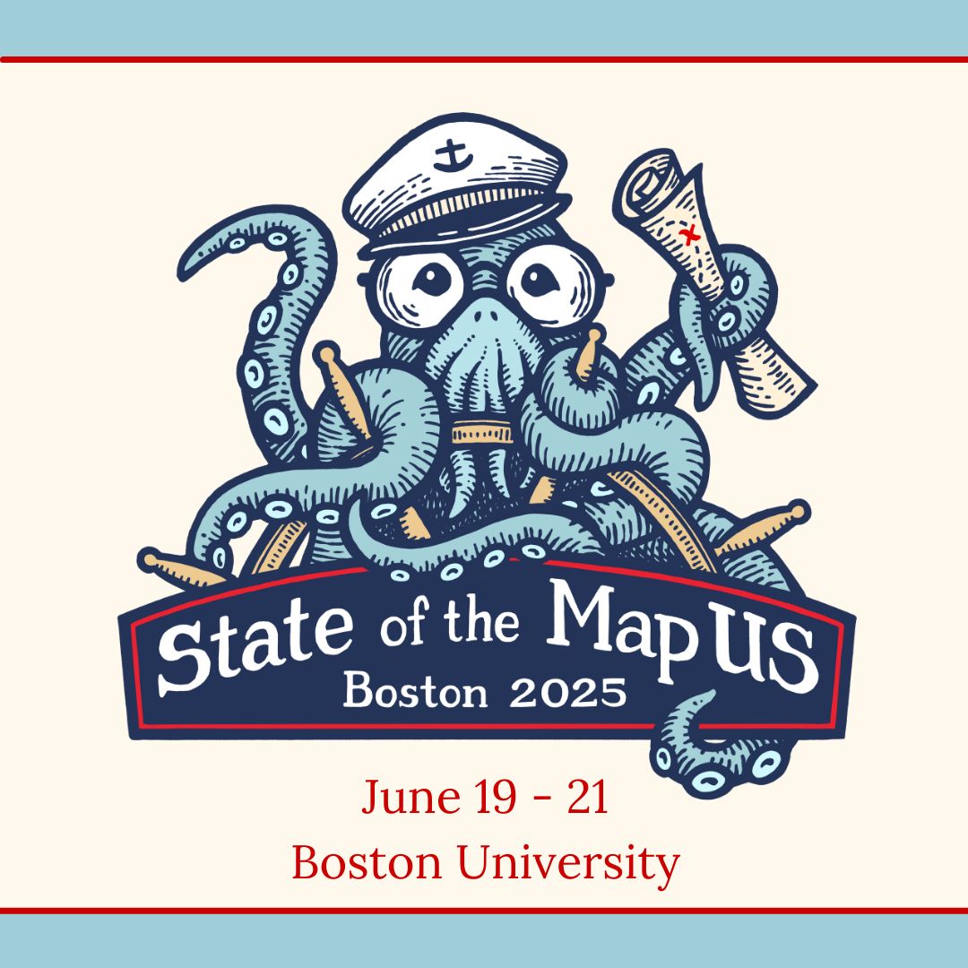 Get ready for #StateoftheMapUS2025 and join us in Boston next June!

🔗 openstreetmap.us/events/state-o… 

#SOTMUS #StateoftheMapUS #OpenStreetMap #OSM #Boston