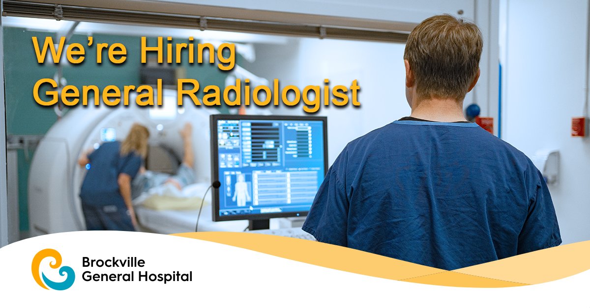 We're looking for a General Radiologist to join our Diagnostic Imaging team! If you're passionate about providing quality radiology services in a community hospital setting, this position is for you.  

Learn more by visiting our website at BrockvilleGeneralHospital.ca/Radiologist