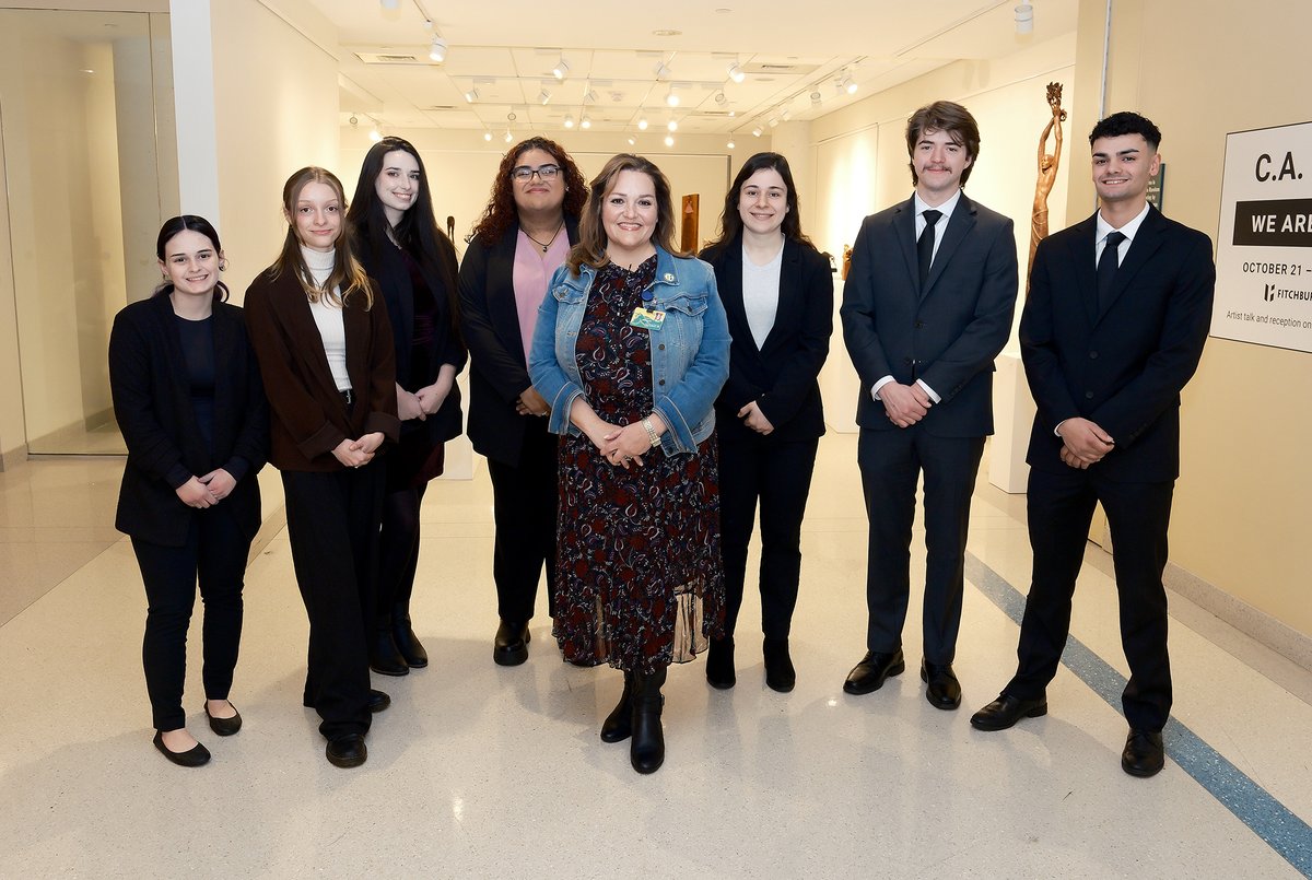 Fitchburg_State's tweet image. Photo of the week goes to our Moot Court team!💚💛