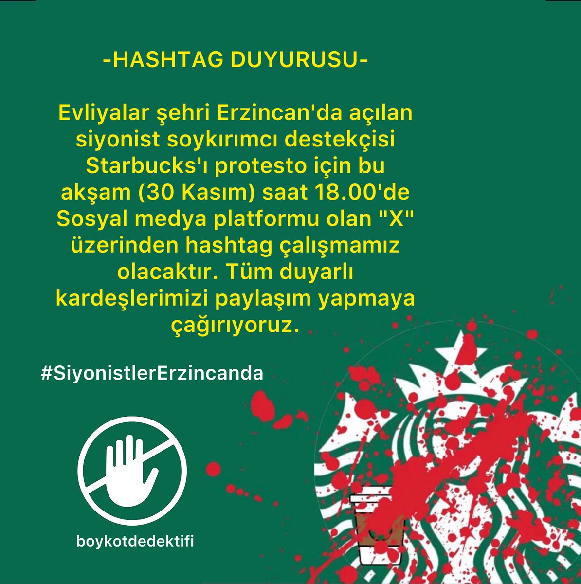 Paylaşıp Destek Olalım.

 #SiyonistlerErzincanda 🇵🇸