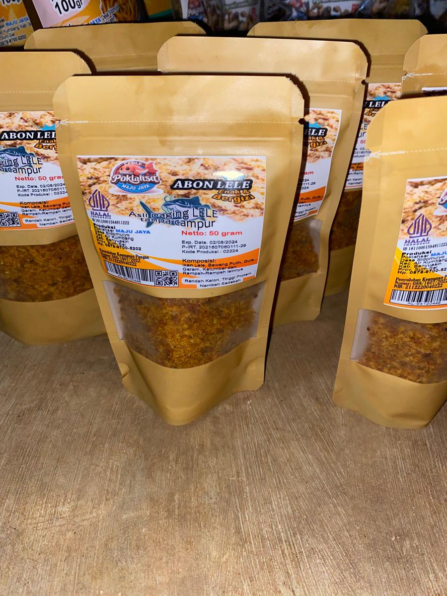 Jumat (15/11), Wasahla luhkan Kab.banyuasin, poklahsar Maju Jaya ds Sidomulyo Produksi abon lele sebyak 15 kg, hrga Rp.25.000/pcs dg brt 100 gr, stik crispy kulit lele sbyk 5 kg hrg Rp.15000/pcs dg berat 100gr.
#GiatLuhkanSatminkalBRPPUPP
#Produksi
#luhlapor
<a href="/bppsdm_brppupp/">BRPPUPP Palembang</a>