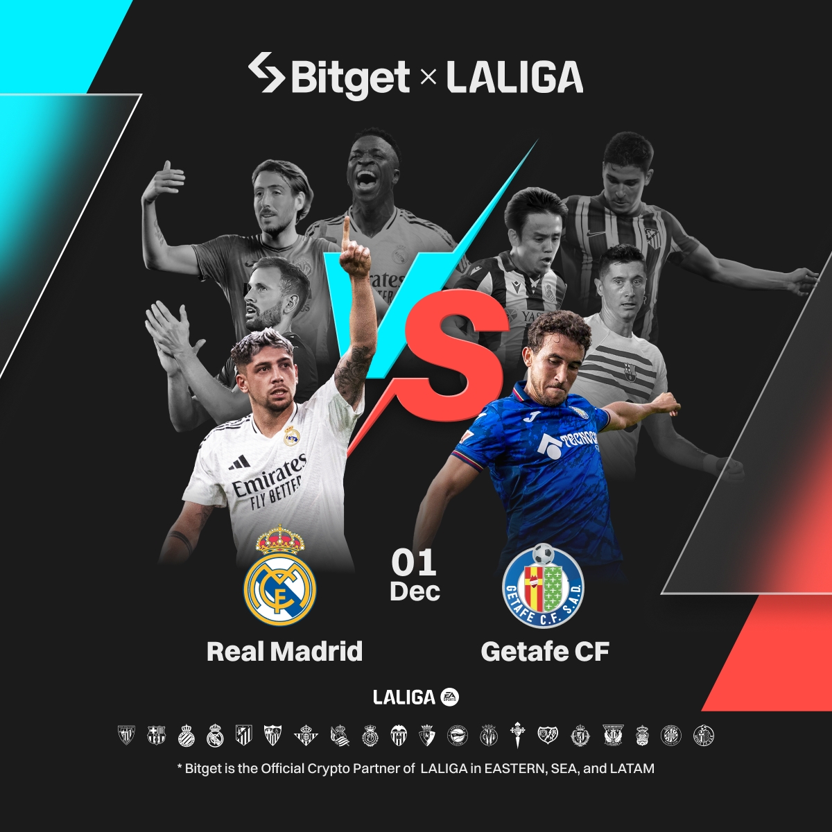 Bitget (@bitgetglobal) on Twitter photo Only 1️⃣ day to go until <a href="/realmadrid/">Real Madrid C.F.</a> takes on <a href="/GetafeCF/">Getafe C.F.</a>!
💡Real Madrid has won 34 #LALIGA titles, while Getafe is known for their resilient defense!
Comment on which team you think will win this time to win a share of $500 in BGB 👇
#BitgetxLALIGA #MakeItCount Only 1️⃣ day to go until <a href="/realmadrid/">Real Madrid C.F.</a> takes on <a href="/GetafeCF/">Getafe C.F.</a>!
💡Real Madrid has won 34 #LALIGA titles, while Getafe is known for their resilient defense!
Comment on which team you think will win this time to win a share of $500 in BGB 👇
#BitgetxLALIGA #MakeItCount