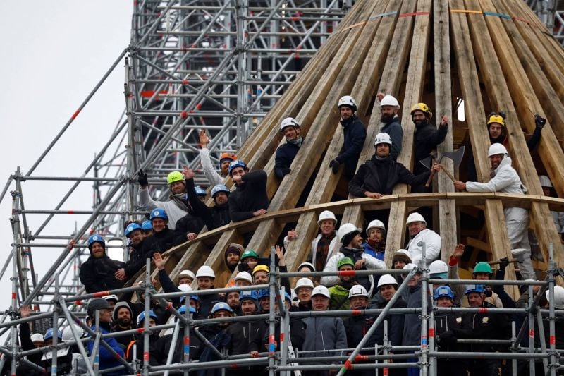PARIS

The workers who restored Notre Dame Cathedral.
