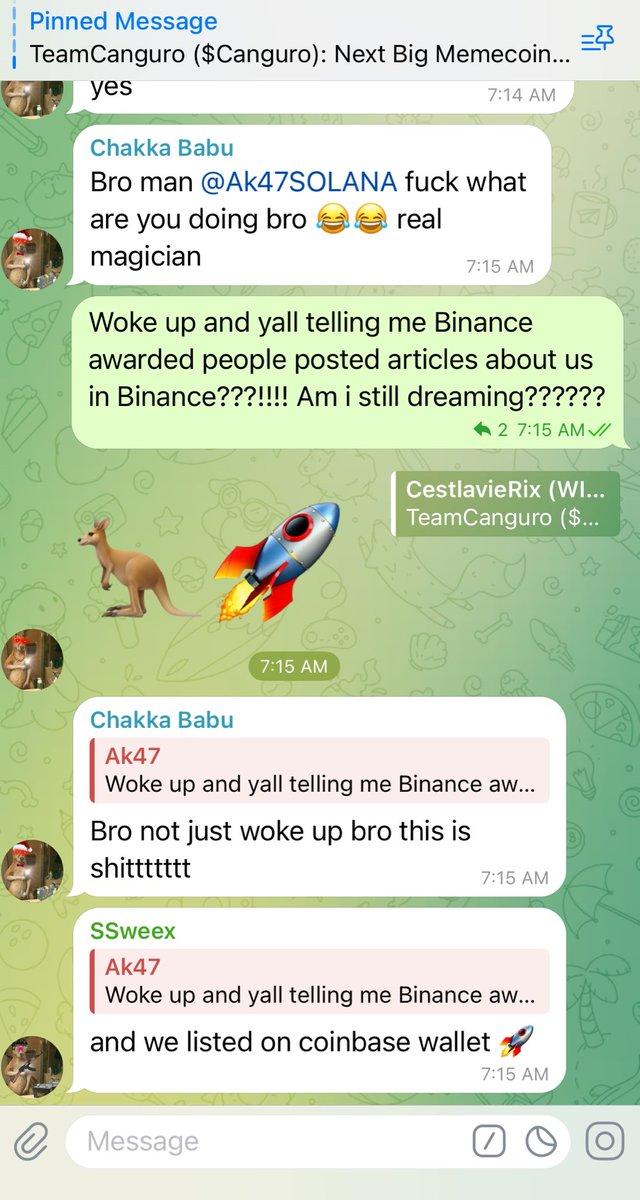arangotrades's tweet photo. I did not just wake up to Binance awarded people posting 3 official articles about canguro  and listed on coinbase wallet……. https://t.co/o0nzrS3bIp