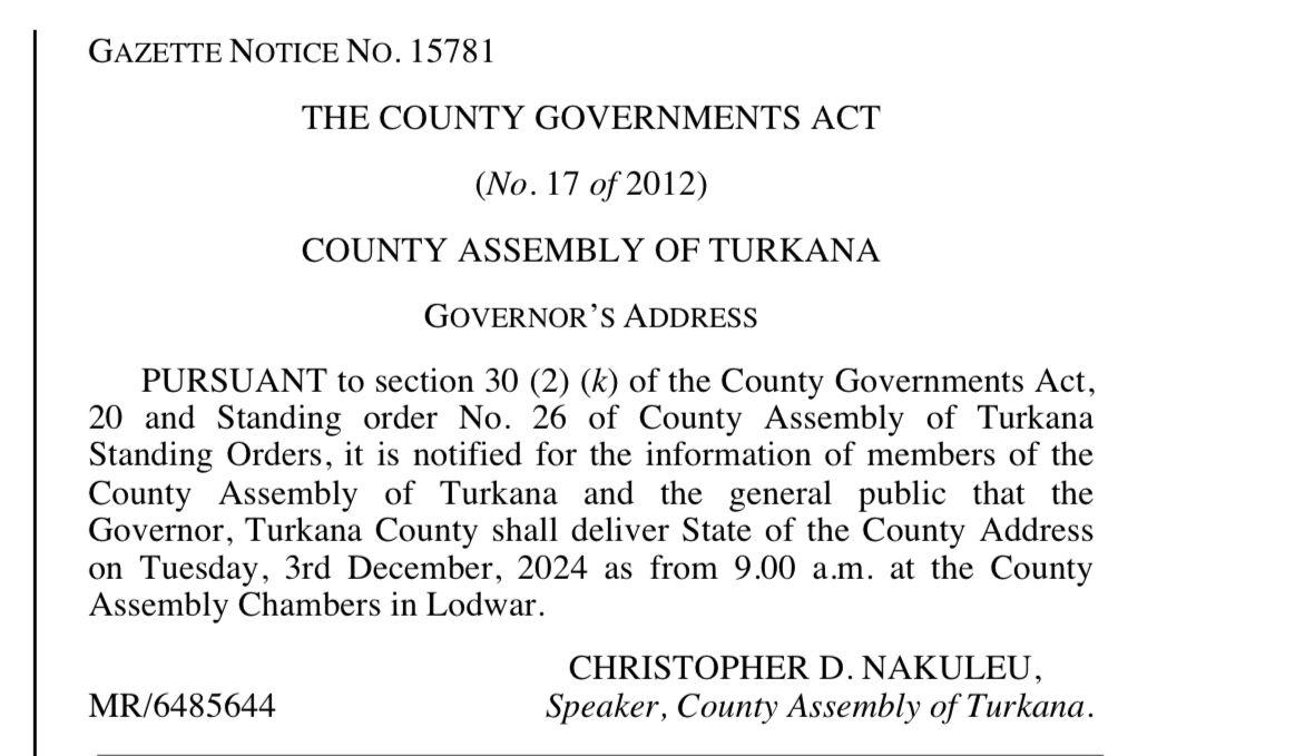 County Assembly of Turkana tweet media