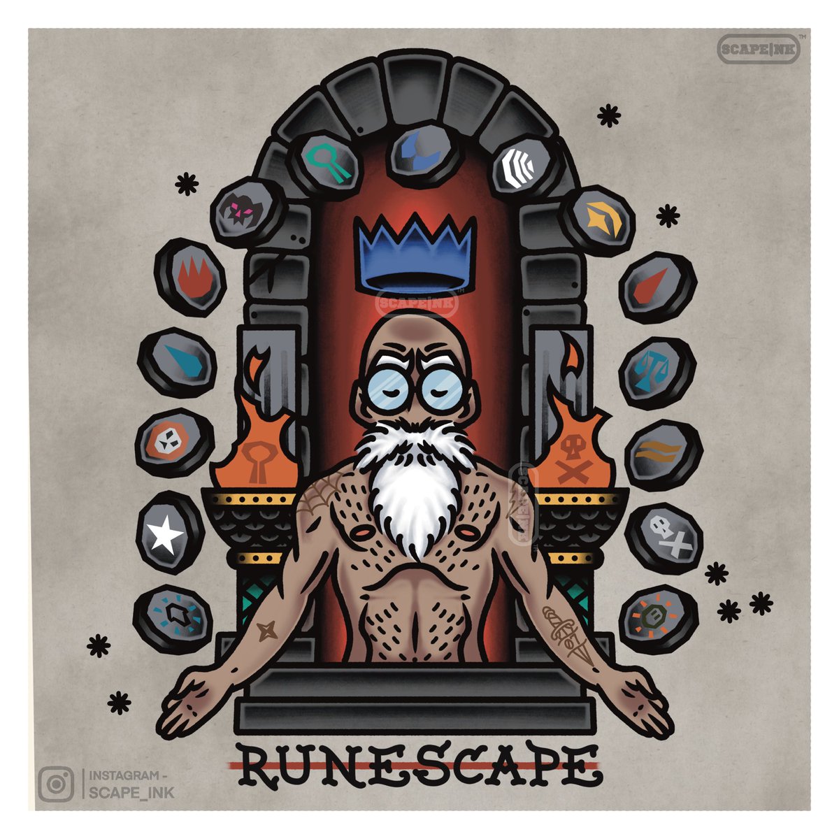 Scape_Ink's tweet image. Finished Wise Old Man design! 

#osrs #runescape #art