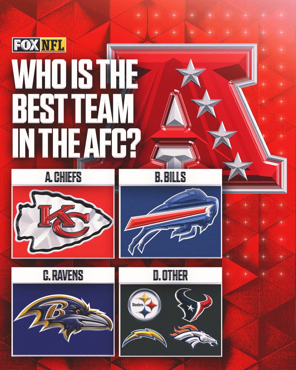 NFLonFOX's tweet photo. Give us your thoughts on who the best team in the AFC is right now 💭⬇️ https://t.co/MK5QkpMO6C