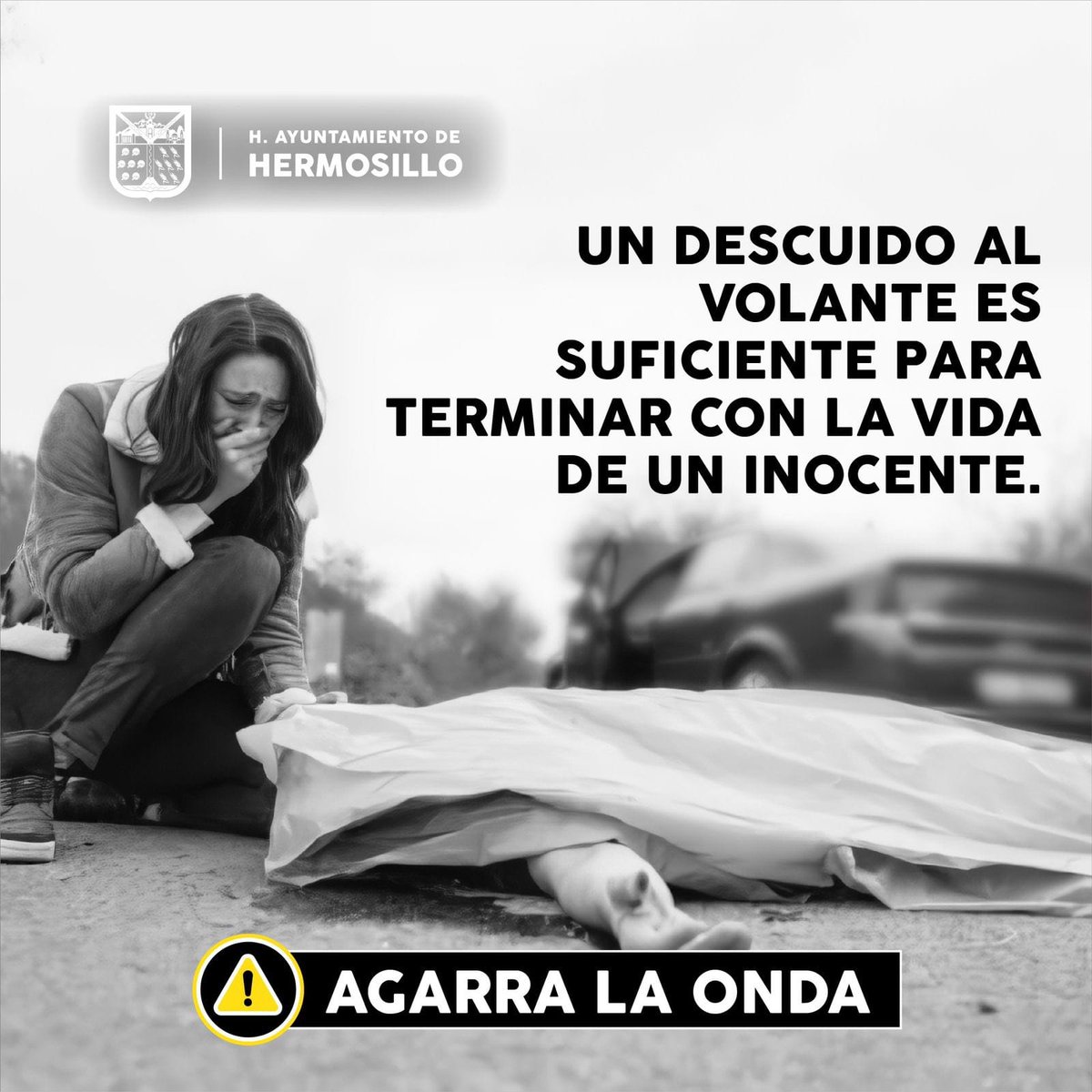 CCSPHermosillo's tweet photo. No permitas que un segundo de descuido cambie tu vida. Mantén los ojos en el camino, respeta los límites y vuelve a casa seguro. #AgarraLaOnda, maneja con responsabilidad. https://t.co/dVE9rgk85N