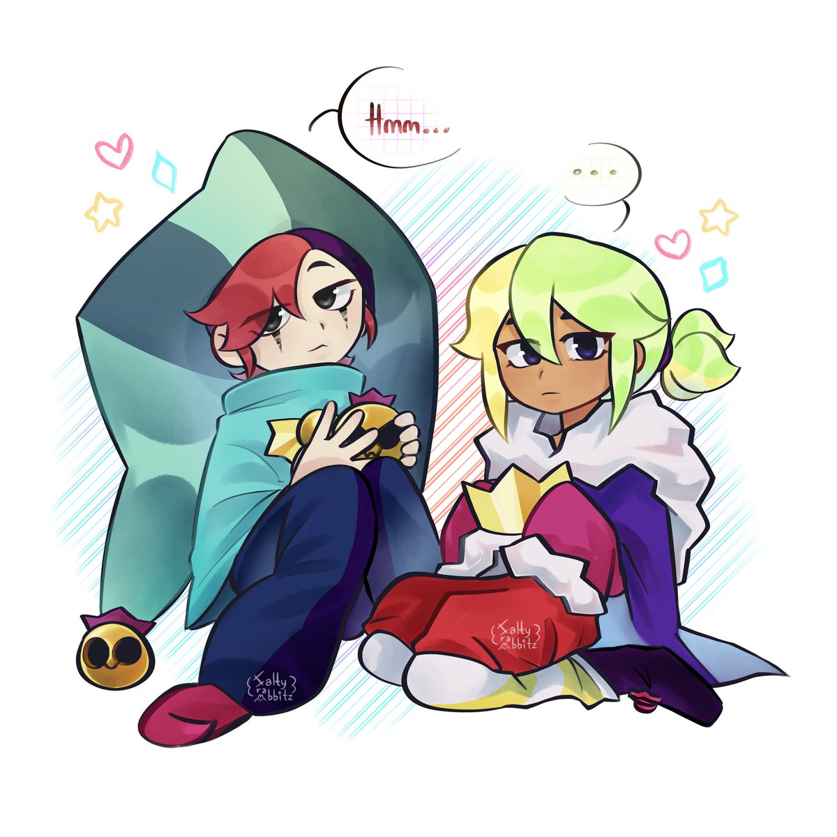 saltyrabbitz's tweet photo. Sorry for disappearing for so long guys. I have to babysitting these two kids🤯(They turn into babies chat🗣️)
#BrawlStars #BrawlStarsArt #BrawlStarsChester #brawlstarsfanart #BrawlstarsMandy https://t.co/0bAoZczt7m