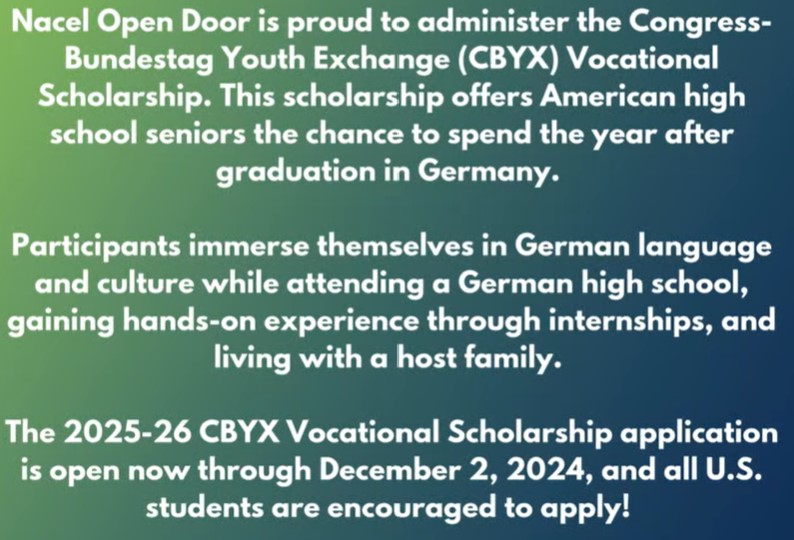 There is still time to apply for the 2025-26 #CBYXPPP Vocational Scholarship! More info at nacelopendoor.org/cbyx
#NODdiscover #ExchangeOurWorld