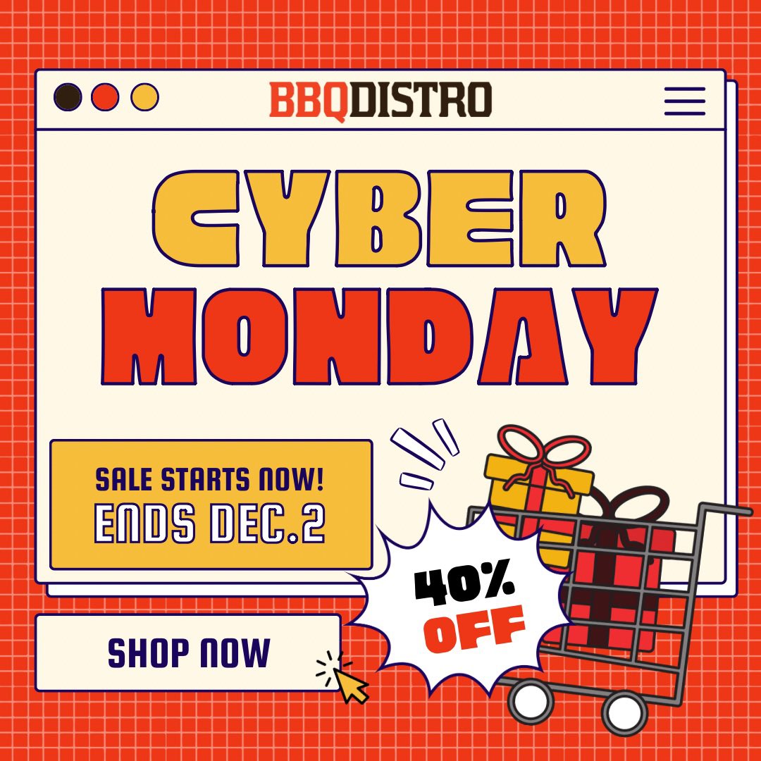 Our sale keeps rolling! Up to 40% OFF until 11:59PM on Monday! Load up on gifts for friends and family, awesomeness for your holiday cooks, and amazing deals on the best in BBQ! #bbq #bbqfam #letsgo #pullup #cybermonday #gift #giftideas 

bbqdistro.com/cybermonday