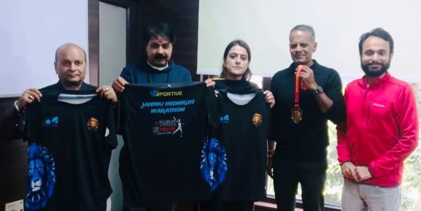 jindadlKashmir's tweet photo. Midnight Marathon Season 2.0 kicks off today at #Jammu Maulana Azad Stadium. Join us for the 5K, 10K, Half &amp; Full Marathons in celebration of fitness, unity &amp; #women’s safety.

Let’s run for pride.

#JammuAndKashmir #MidnightMarathon #RunForPride https://t.co/C6p83Ze0h3