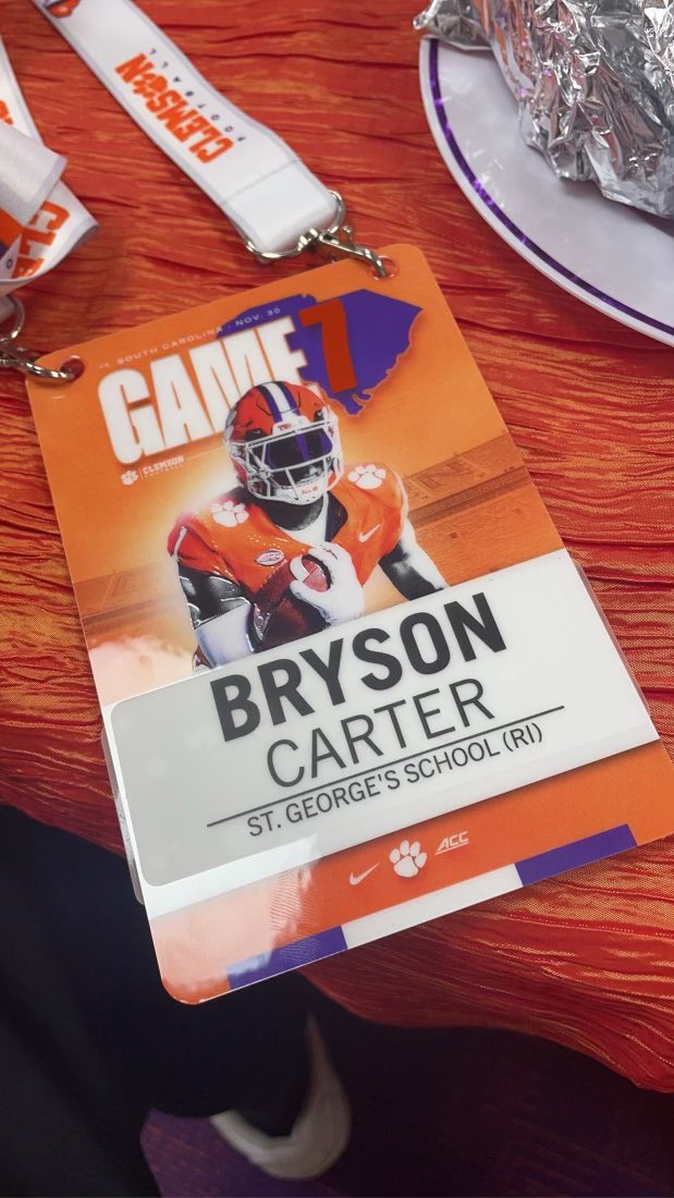 Huge GameDay Visit Opportunity <a href="/ClemsonFB/">Clemson Football</a> for <a href="/TheBrysonCarter/">BRYSON CARTER</a> SS/DB”25 on Rivalry Weekend!!!! 🔥