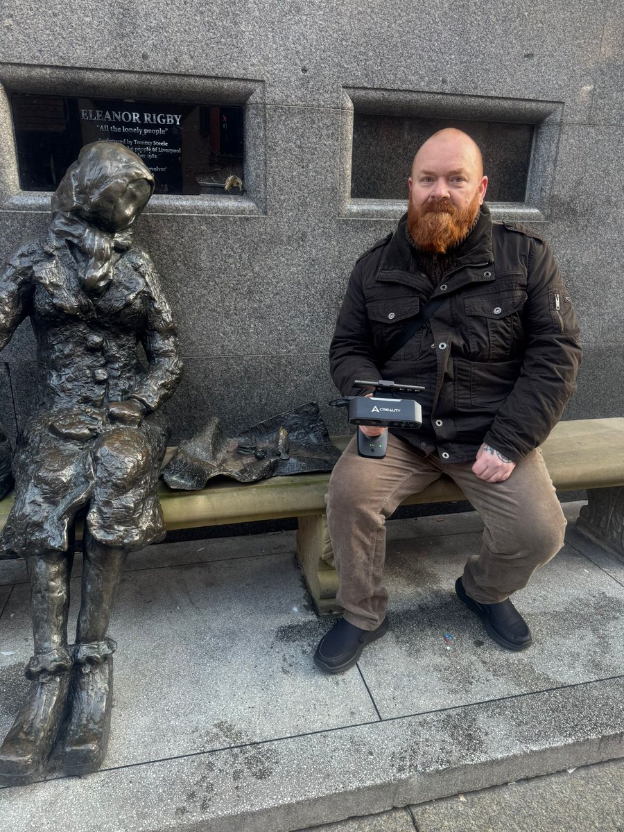 3DScannerman's tweet photo. I was out and about in Liverpool today and managed to get a scan of the Eleanor Rigby statue, scanned with the Creality Otter using the wireless scan bridge.
#crealityscanner #Liverpool #3dscanning #creality3d #thebeatles #creality #eleanorrigby https://t.co/tjclHPX6ck