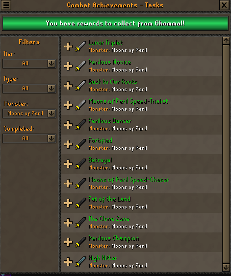 imortas97's tweet photo. @OldSchoolRS Just to add to the list of bugs, completed all of the combat achieves for Moons of Peril, but not had the credit for the leagues task thought it might have been with having easy ca's done without claiming tried another run still nothing for it https://t.co/IwwsLL22dl