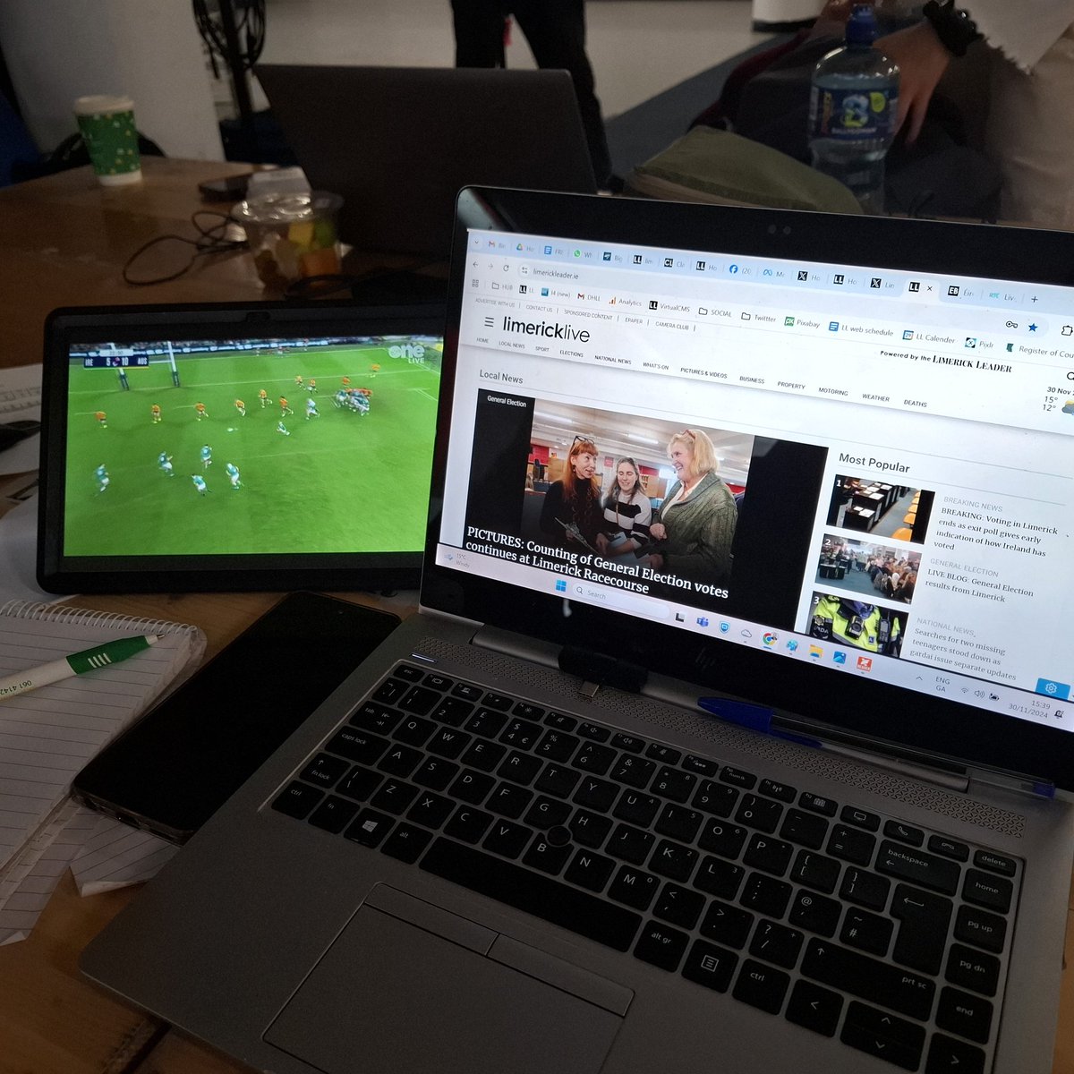 Double screening at the Limerick Count Centre #LimerickElection2024 #Election2024