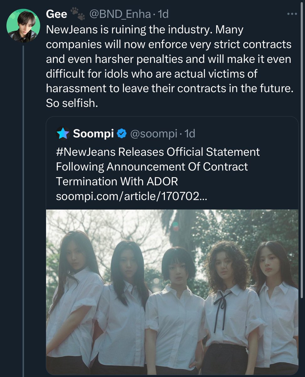 NJ1soon's tweet photo. Before Nj left hybe           After they left hybe https://t.co/dGp5osHGaW