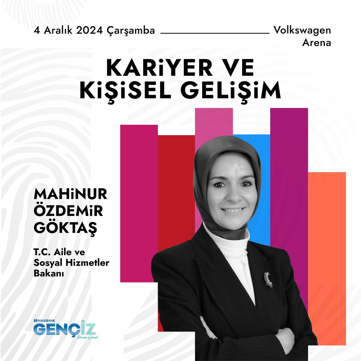 Kadın hakları ve sosyal hizmetlerde bir öncü: Mahinur Özdemir Göktaş #Gençİz Zirvesi’nde! T.C. Aile ve Sosyal Hizmetler Bakanı Mahinur Özdemir Göktaş, uluslararası alandaki liderlik deneyimini ve sosyal hizmetler alanındaki çalışmalarını gençlerle paylaşacak.