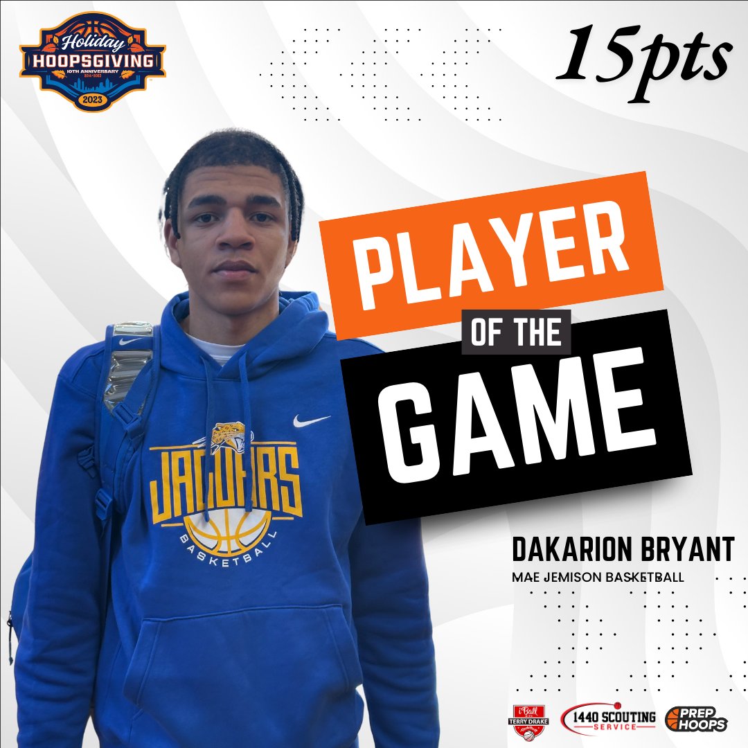 🚨 #TerryTalks 🚨

DaKarion Bryant (6'6/W/'25/Mae Jemison) is the #PlayerOfTheGame. He led his team with 15pts in a 56-54 win over Berkmar at the @Hhoopsgiving.

#HHoopsGiving #TerryDrakeBasketball #1440Scouting @JemisonHoops <a href="/DakarionBryant/">Dakarion Bryant</a> <a href="/PaulBiancardi/">Paul Biancardi</a>