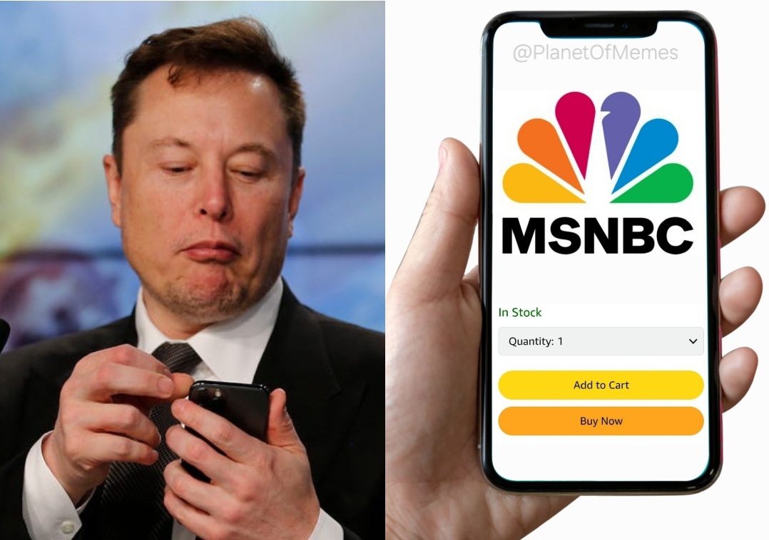 PlanetOfMemes's tweet photo. @cb_doge Cyber Monday is coming up. 

I hear MSNBC might be for sale? https://t.co/y1Tmd3UhzB