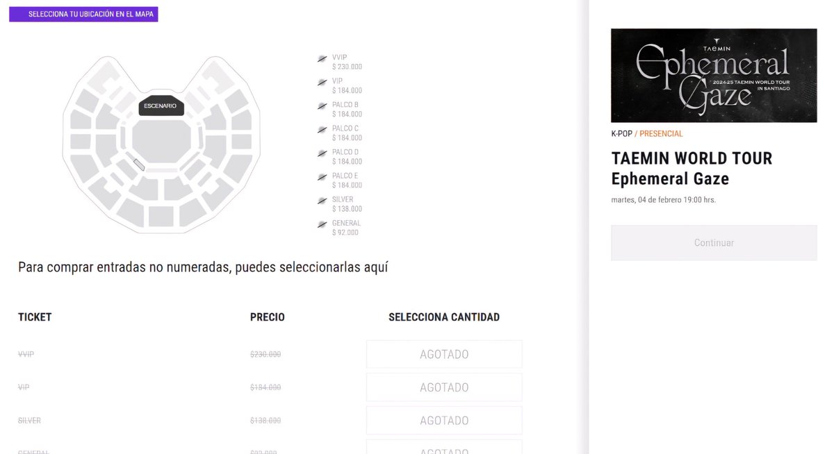 MayAlejandraPC's tweet photo. Toca hacer SPAN masivo a Punto Ticket y Have Fun Together para que abran otra fecha o cambien el recinto a Movistar arena.
Un Sold out en menos de 24min y más de 50000 personas en fila tienen que valer para algo 😭
#TAEMIN #TAEMIN_WORLD_TOUR  #Ephemeral_Gaze_CHILE @TAEMIN_BPM https://t.co/Vn8IIyUZie