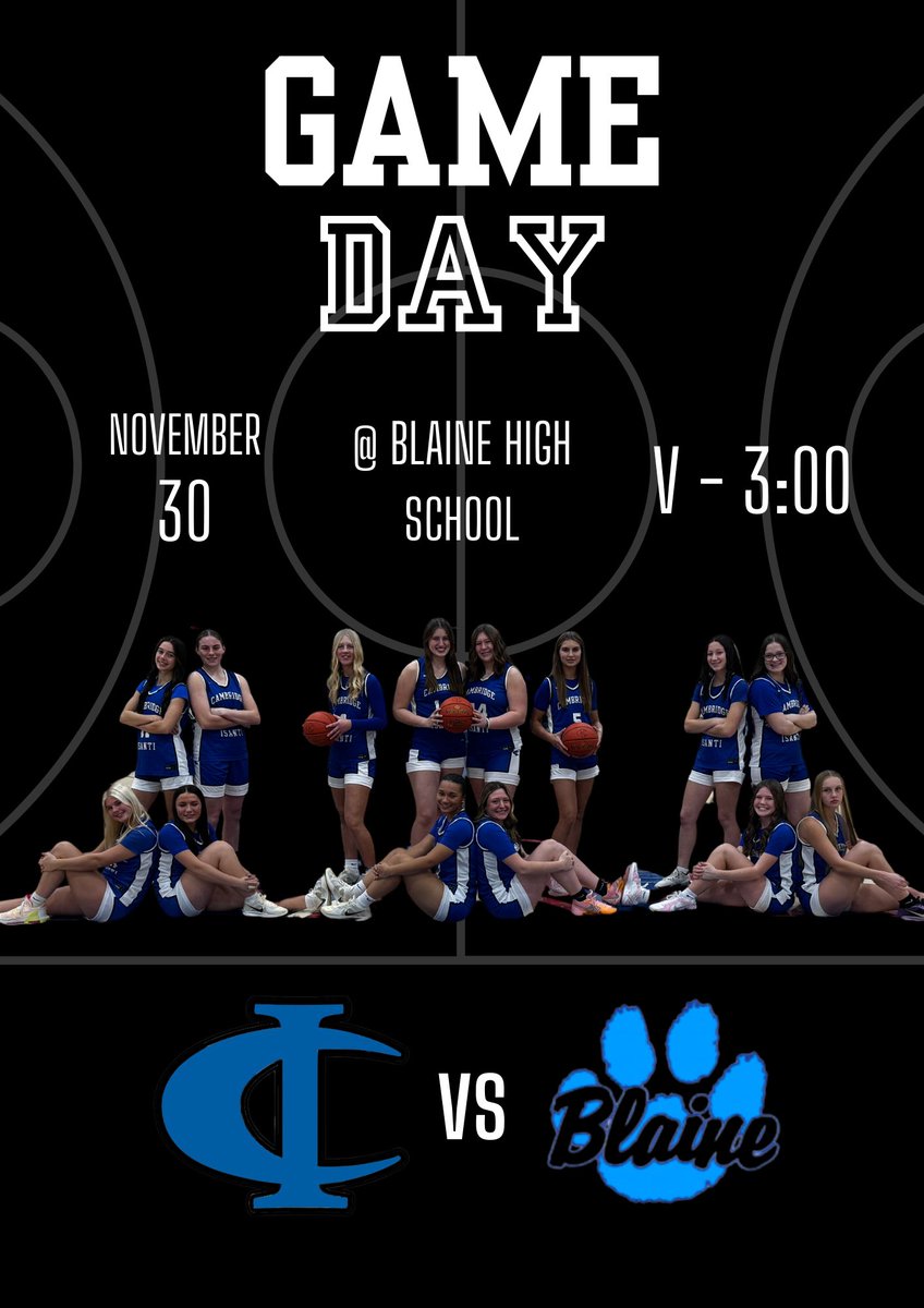 🚨🏀 Game Day! 🏀🚨

🆚 Blaine 
📍 Blaine High School 
⏰ Varsity - 3:00
🎟️ gofan.co/app/school/MN1…
📺 fan.hudl.com/usa/mn/blaine/…