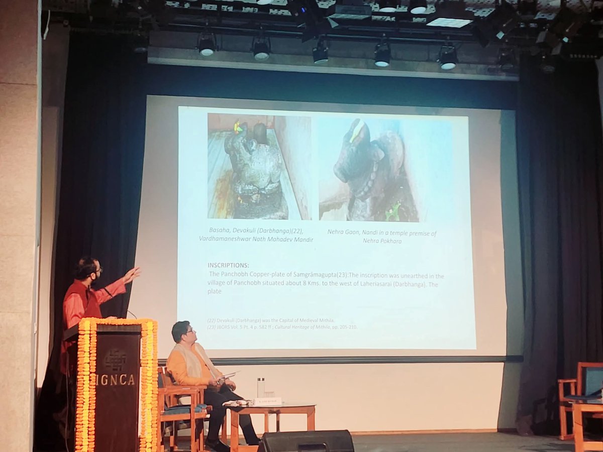 thakur_ripunjay's tweet photo. Presenting my paper on 
Nandi and Shaivism in Early Mithila at a National  Conference organised by the Indira Gandhi National Centre for the Arts, New Delhi. Grateful to my gurus, colleagues, Shubh-chintak-jan and friends. https://t.co/3yDX21RwxG