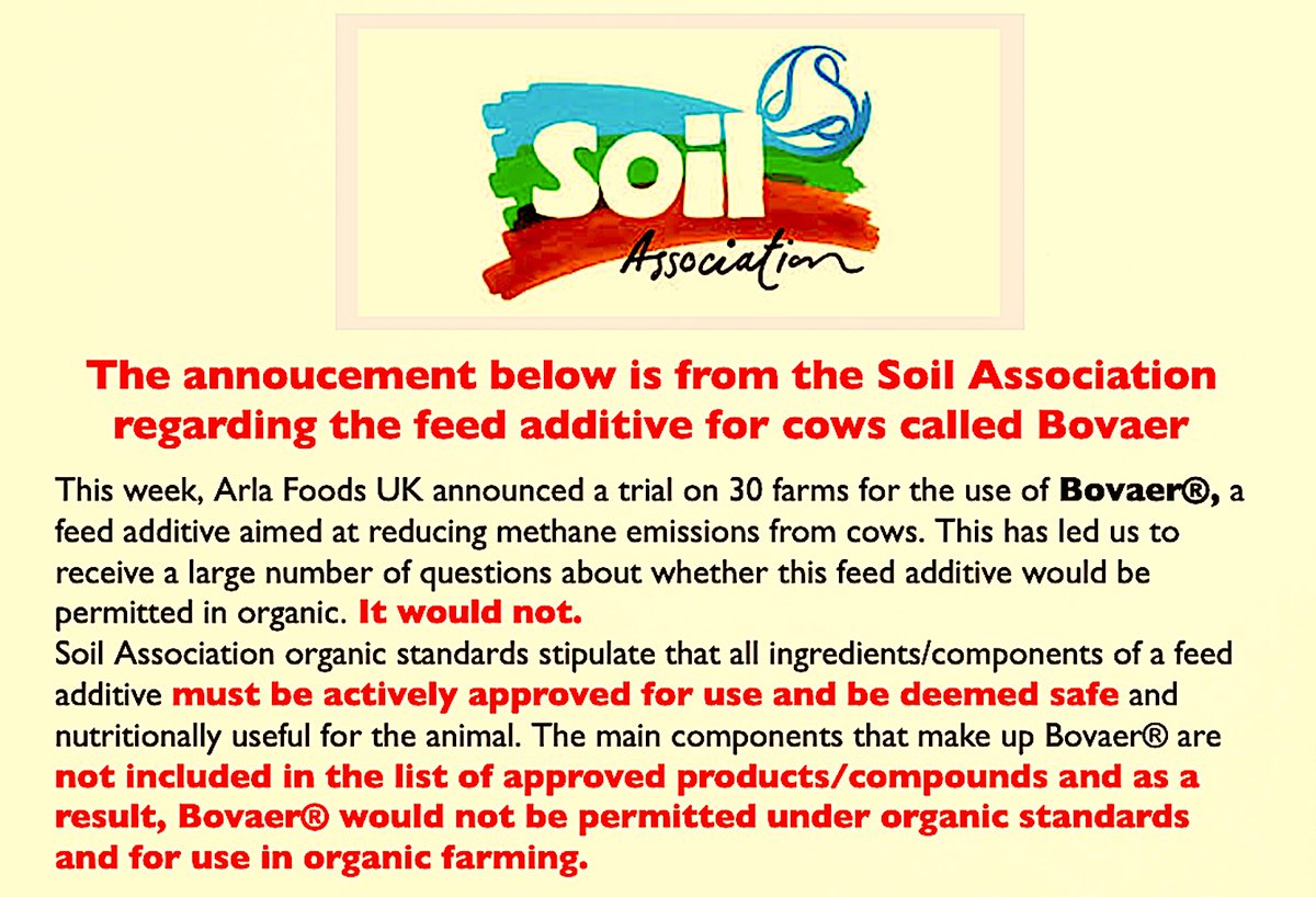 skyblue_England's tweet photo. Given the statement below from the Soil Association, the question to @foodgov @Tesco @Morrisons @AldiUK @marksandspencer @DanielZeichner is how is Bovaer® which is an additive that's linked to cancer, allowed in milk for sale in the above named supermarkets?
#BoycottArlaFoodsUK https://t.co/t4iDePfr24