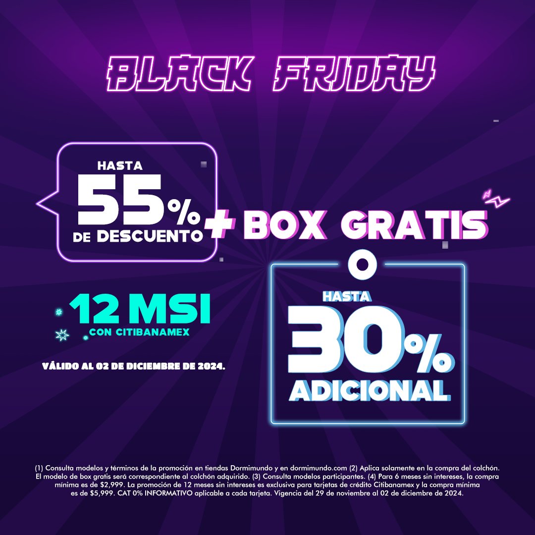 TVAztecaJalisco's tweet photo. ¡Las promociones del #BlackFriday llegaron a #Dormimundo! 😎👏🏼
Transforma tu descanso sin importar que sea sin siesta o fiesta 😴🥳 Descubre las increíbles promociones y no las dejes pasar 🤯👇🏼. Entra a https://t.co/TUsaRuMhUS o visita tu sucursal más cercana 📲😮💨👌🏼 https://t.co/Dbc5tNkha5