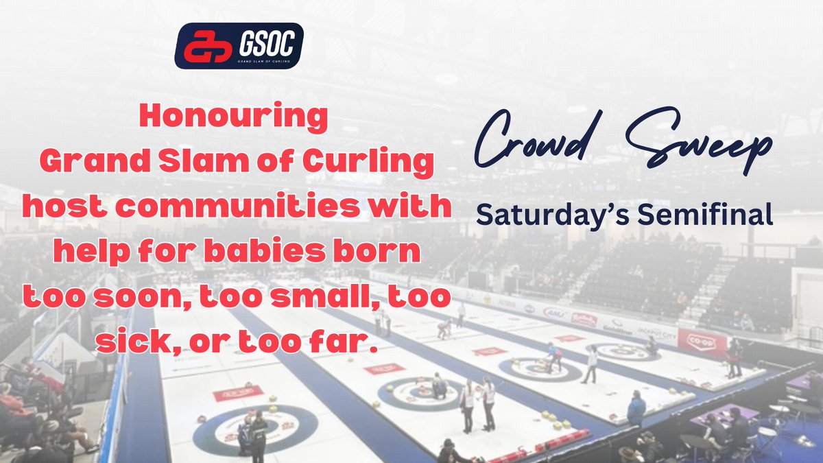 SandraSchmirler's tweet photo. Heading to tonight's sold-out @grandslamcurl semifinal on The Rock? 

Look for our volunteers in the Mary Brown's Centre crowd during the fourth end break collecting donations to help #ChampionsStartSmall! #LetsRock #Curling https://t.co/QbzhubMLI9
