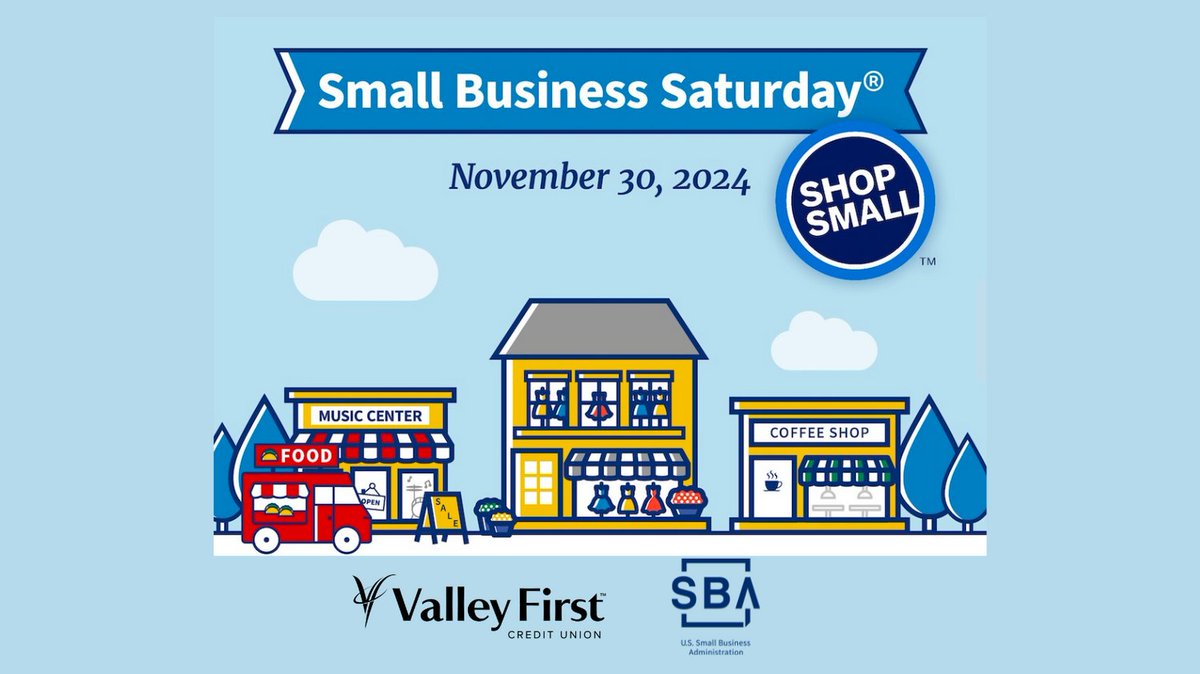Tis the season to share joy - and show love for our favorite small businesses. #ShopSmall today and throughout the holiday season, and show support for our local businesses in communities across the Central Valley. #ValleyFirstCreditUnion #SBA #SmallBusinessSaturday