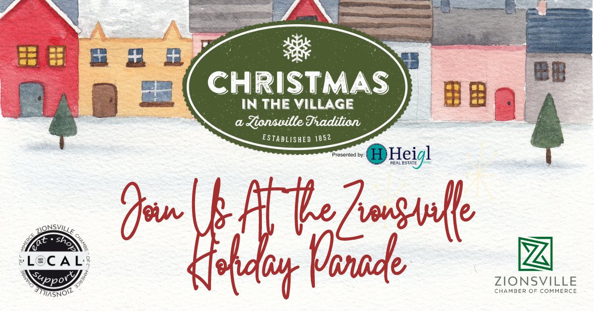 🎉 It’s Parade Day in Zionsville! 🎄The holiday magic begins at 5 PM as the Christmas in the Village Parade kicks off, featuring Santa’s grand arrival to town! 🎅 
#ChristmasInTheVillage #ZionsvilleParade #HolidayTradition #ZionsvilleChamber