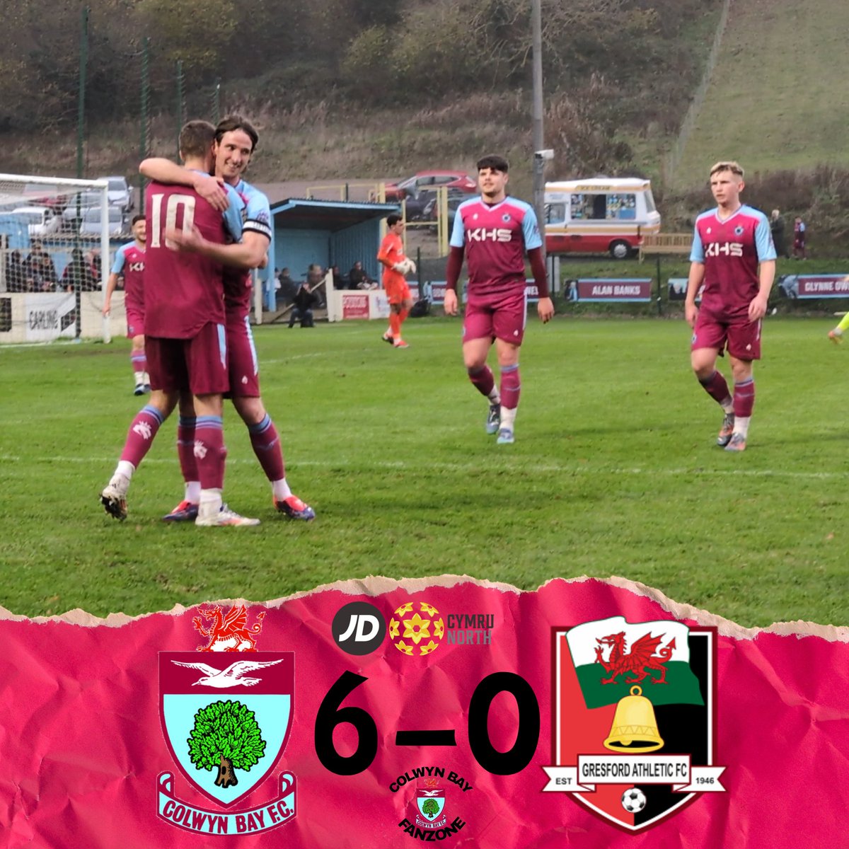 Colwynbayfan's tweet photo. The Bay Destroy Gresford Athletic with a 6-0 win and a Craig Lindfield hatrick.
#colwynbayfanzone #colwynbay #seagulls #6goals #upthebay #seagull https://t.co/nBQeoP5dGu