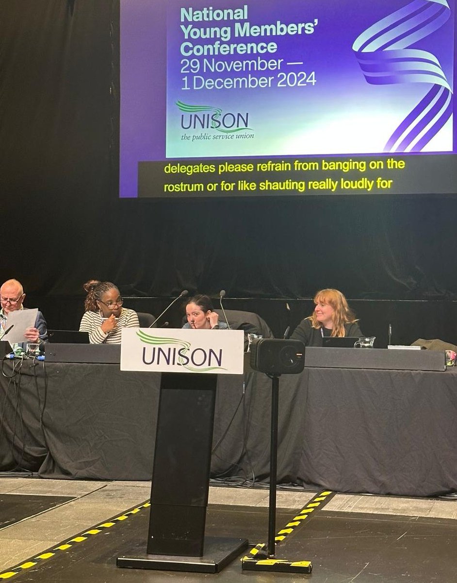 UnisonYoung's tweet image. The afternoon session of @YoungUNISON conference is underway, chaired by the @UNISONEastern young member, Eleesha, reping the region. #uymc24