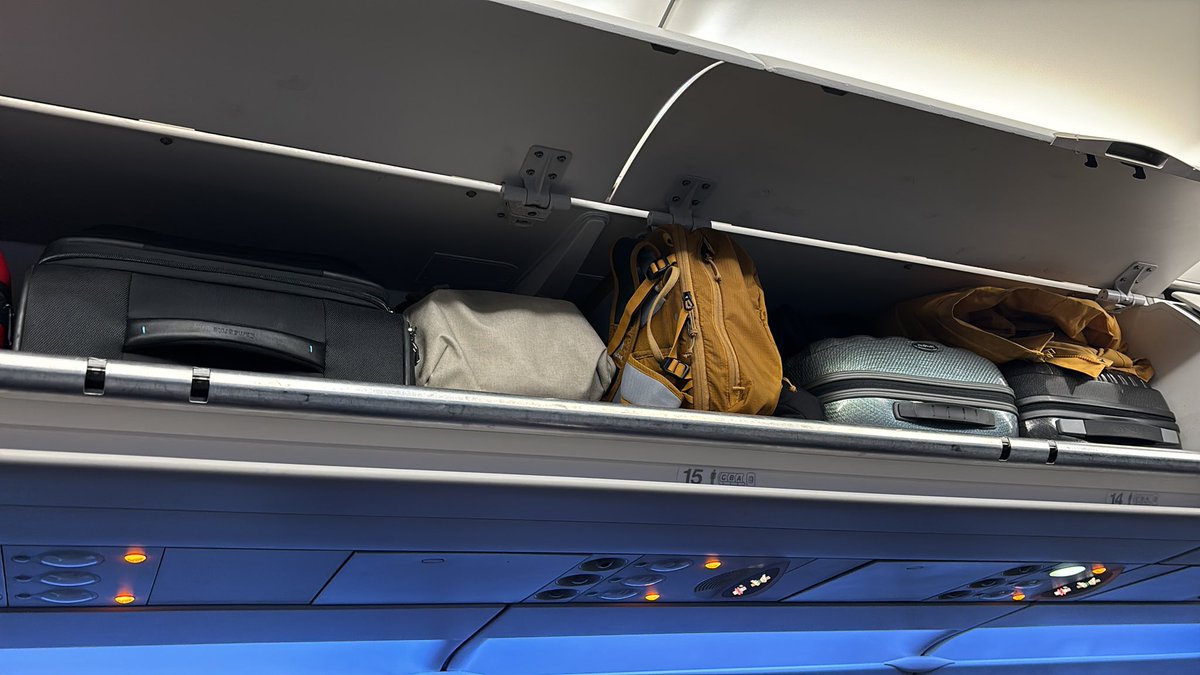 LittleAshTweets's tweet photo. @British_Airways There is no way I will be checking my cases on the way back. People literally in seats next to me with cases in the compartments. You need to do better! https://t.co/5OopAsRxa4