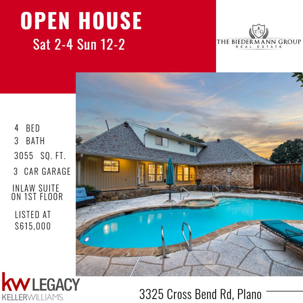 biedermannkw's tweet image. 🏡✨ Open House Alert! ✨🏡
✔️ Stunning backyard with a sparkling pool 💦
✔️ Spacious 3-car garage 🚗
✔️ Convenient in-law suite on the first floor 🛌
📞 Call for more details or to schedule a private showing #PlanoLiving #OpenHouse #realtor #planorealtor #planoISD #planolistings