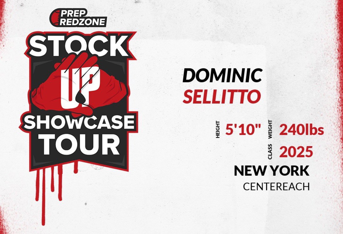 Dom_Sellitto's tweet photo. Thank you @PrepRedzoneNY for the personal invite to attend the New Jersey Stock Up Showcase. I am excited to say I will be there next Sunday on the 8th! https://t.co/JLSCXM3lY9