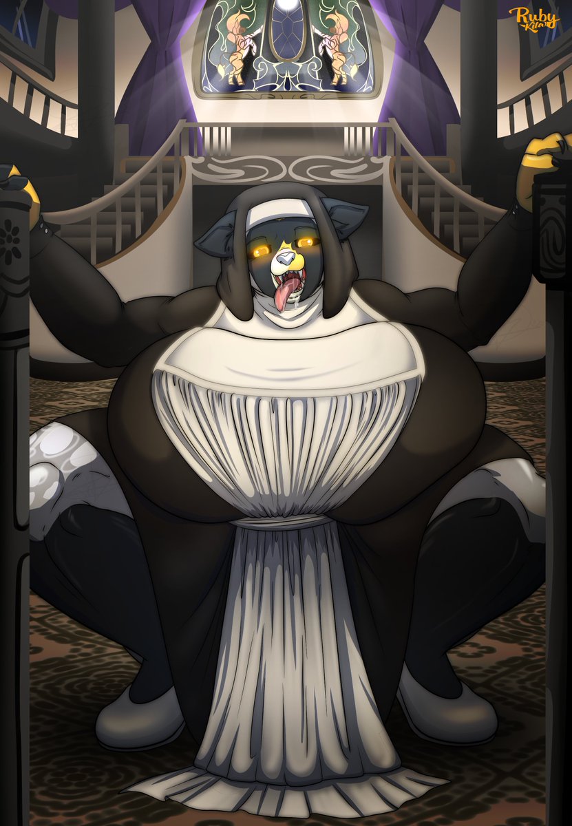 RubyKila's tweet photo. while ya were NOT nutting in November. I was Nutting in Nuns Nonstop. I'm so fucking cleansed from sins and soaked in nun juice, that I could give all of hell a fisting and vanish em to super hell

#Nun #Furry #furryartist #furrycommission #nsfwArt #BigBoobs #Commission #RubyKila https://t.co/gCDXHKcBRF