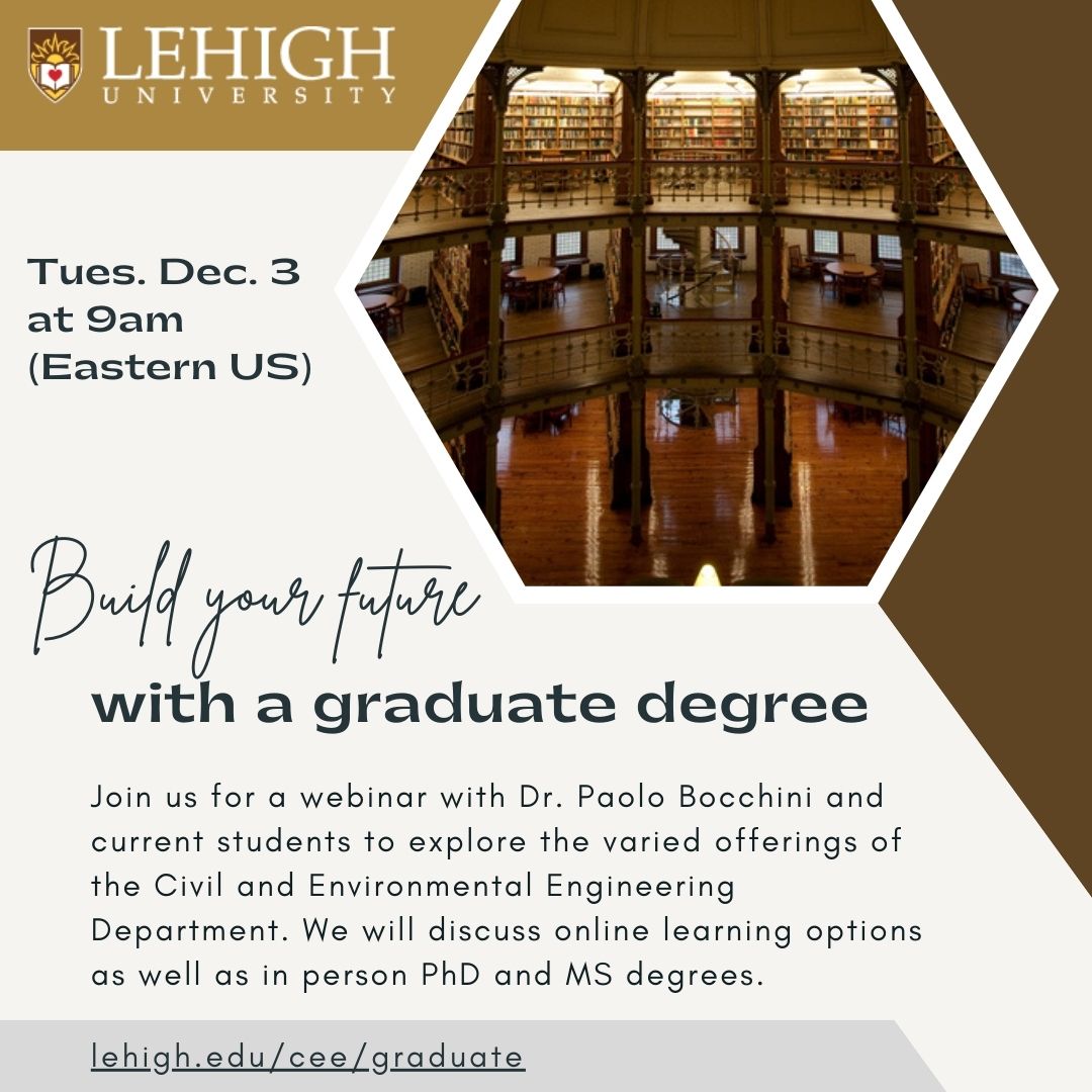 Register here - engineering.lehigh.edu/join_cee