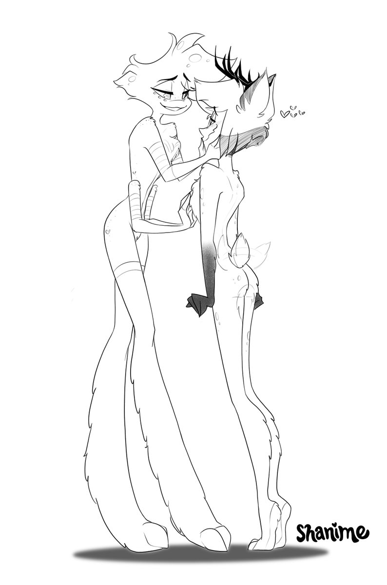 shanimeartist's tweet photo. Tall spooder boyfriend😌

#hazbinhotel #hazbinhotelfanart #alastor #angeldust #radiodust https://t.co/ZFezUjkHLI