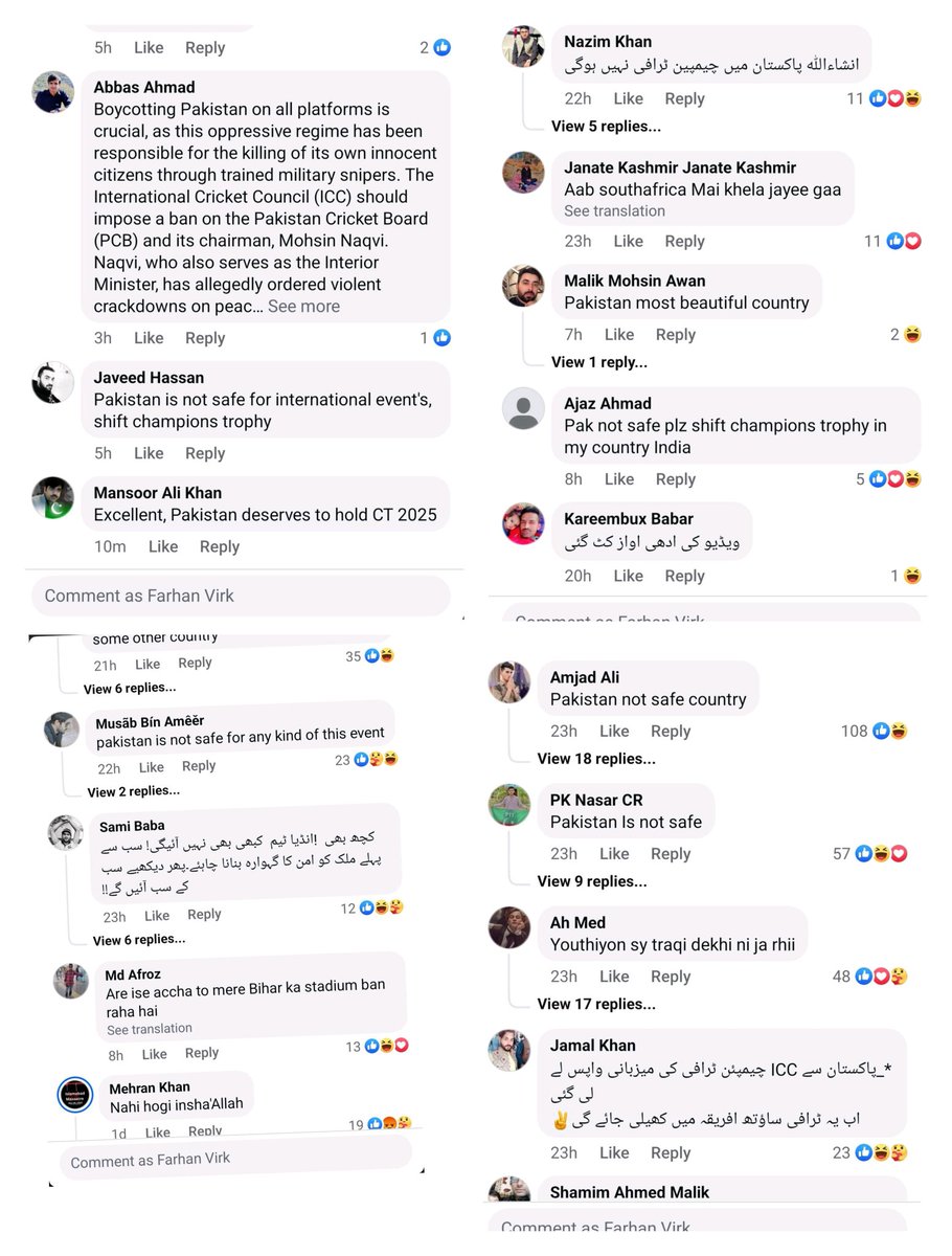 ائی سی سی چیمپین ٹرافی پاکستان سے منسوخ کروانے کے لئے فتنہ عمرانی اب پاکستان کے غیر محفوظ ہونے کا پروپیگنڈا کر رہا ہے لیکن پہلے کیںطرح اب بھی ناکام ہونگے
#پاکستان_دشمن_پی_ٹی_آئی